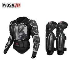 WOSAWE Men Full Body Motorcycle Armor Motocross Back Shoulder Chest Racing Protective Gear Breathable Moto Motorbike Jacket