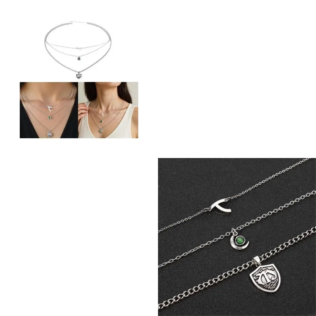  Multi Layer Women Necklace Featuring 3 Layer Design Alloy Texture Adjustable