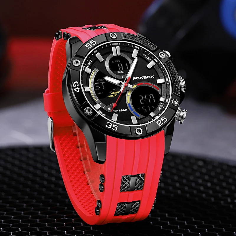 LIGE Men Watches Brand Luxury Silicone Strap Waterproof Sport Digital Chronograph Military Watch Men Clock Relogio Masculino+Box