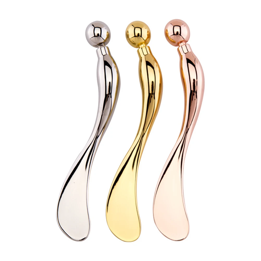 للعناية سبائك الزنك قابلة لإعادة الاستخدام كريم أداة تدليك العين مغرفة أداة تدليك الوجه الزنك كريم ملعقة ملعقة العين