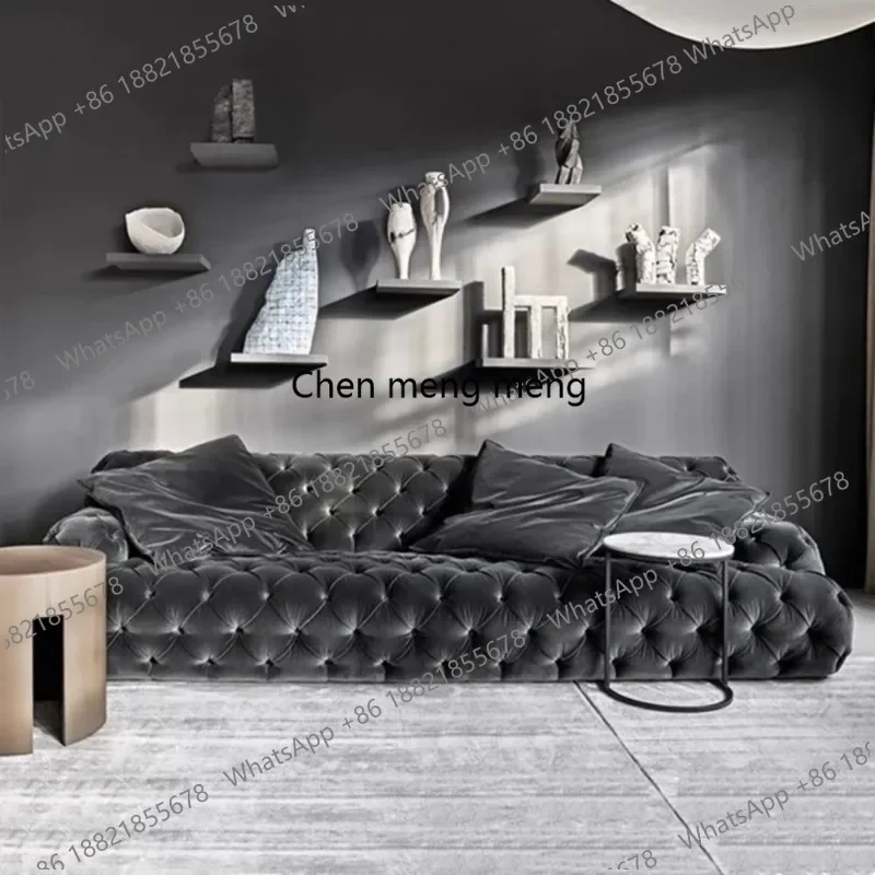 

New arrive Embrace Luxury Sophistication Italian Leather Sofa Sleek Modern Minimalist Style Chic Living Room Canape Salon