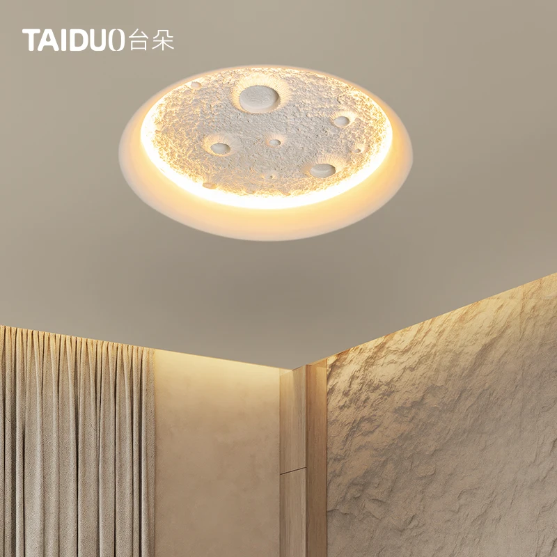 Gypsum wall lamp embedded borderless Internet celebrity lunar surface crater living room background wall buried atmosphere wall - Image 3