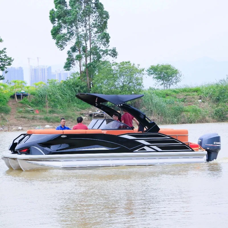 FL Customized Wholesale 2026 Luxury Yacht High Performance Pontoon Boat for Coastal Regattas Jet Skiing Sightseeing Cruising