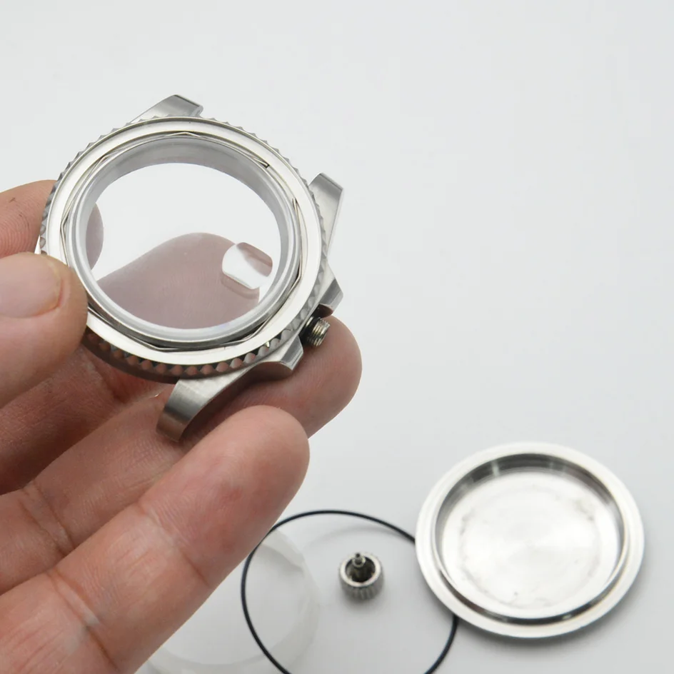 40mm Stainless Steel Watch Case for NH35/ 8215/ GD2813/ GD3804 Mechanical Movement Watch Accessories with Movement Spacer Ring