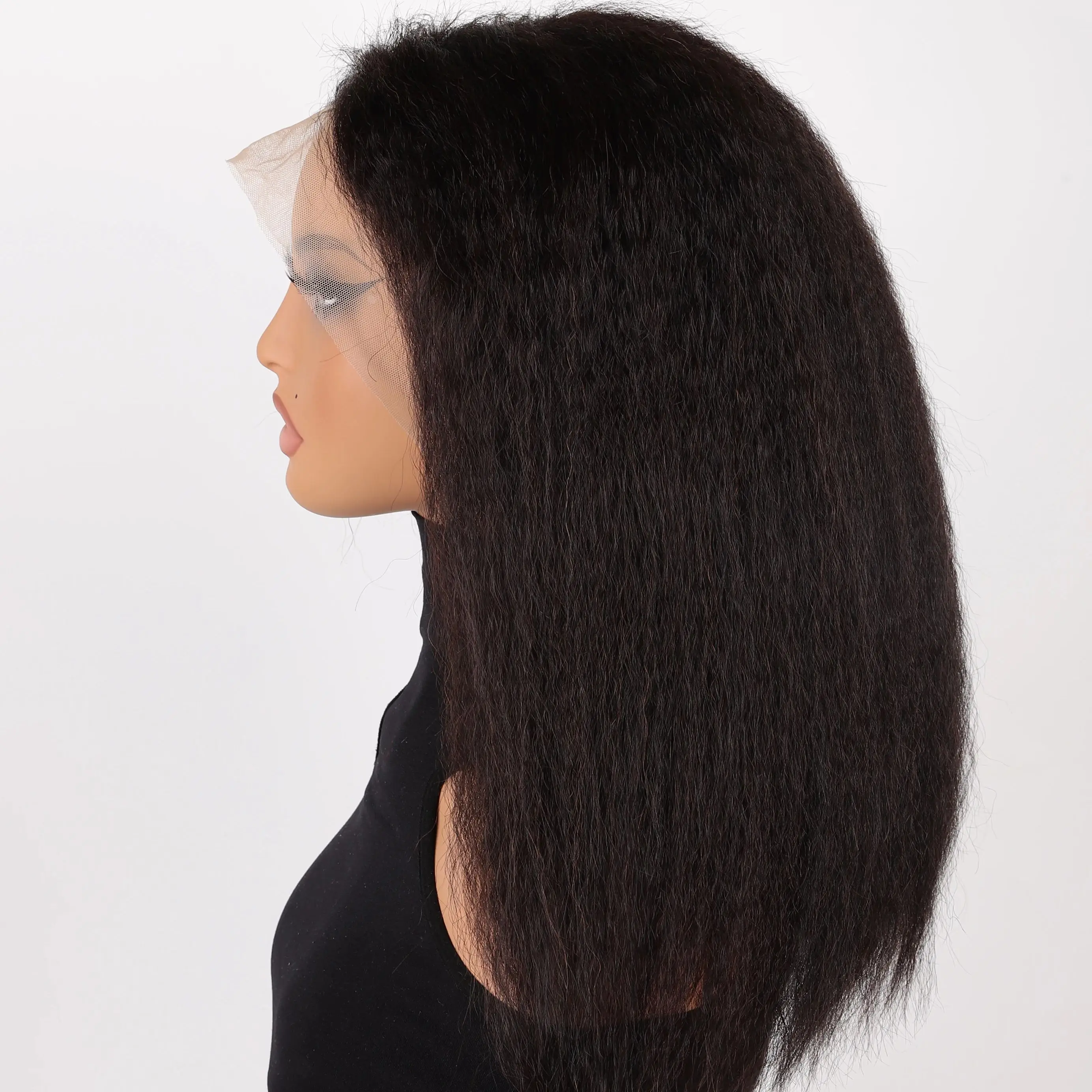 غريب مستقيم الشعر البشري أمامي الشعر المستعار ياكي الشعر المستعار