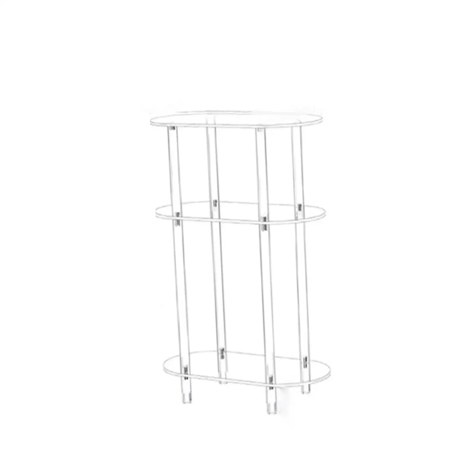 Acrylic Small Table NightStand 3 Tier End Table Modern for Small Space Small Bedside Table Rectangular NightStand for Hallway