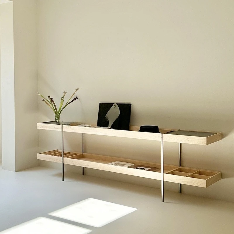 

Simple industrial style solid wood dining side hotel bathroom towel rack restaurant wine cabinet rack multi-functional bar