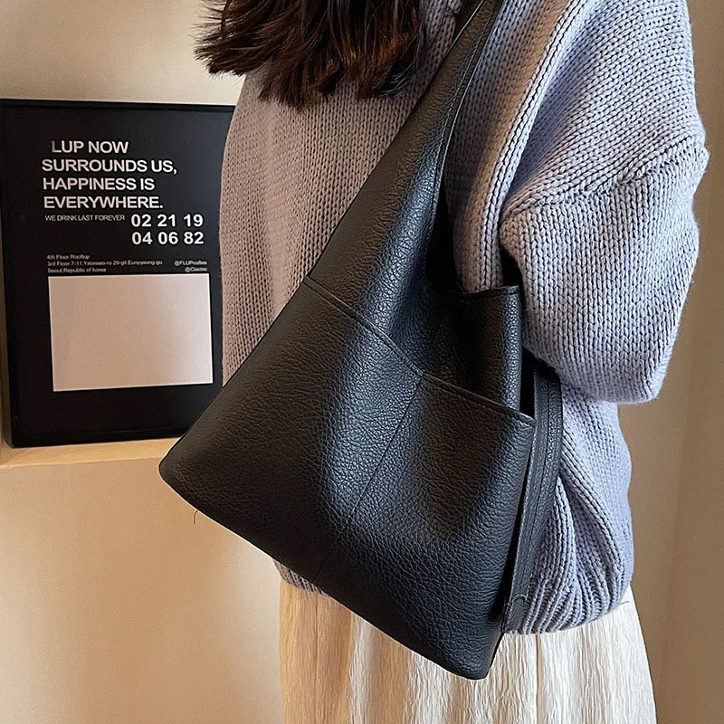 

Fashion Women PU Leather Single Shoulder Bags Brand Design Casual Commuter Tote Bag Daily Student Crossbody Bag For Girl