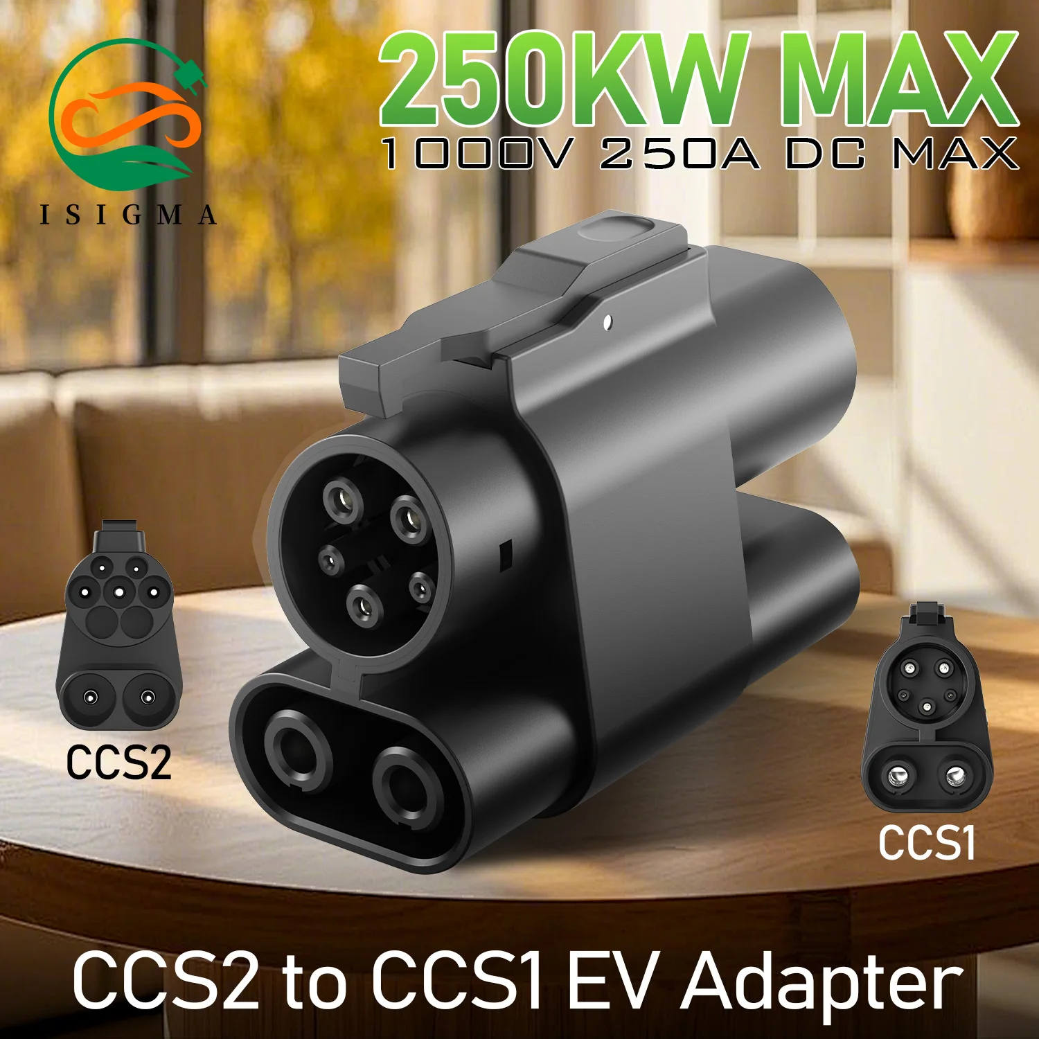 

ISIGMA EV Charging Adapter Fast Charging CCS2 to CCS1 AC/DC Converter for Electric Vehicles from Public CCS2 Charging Stations