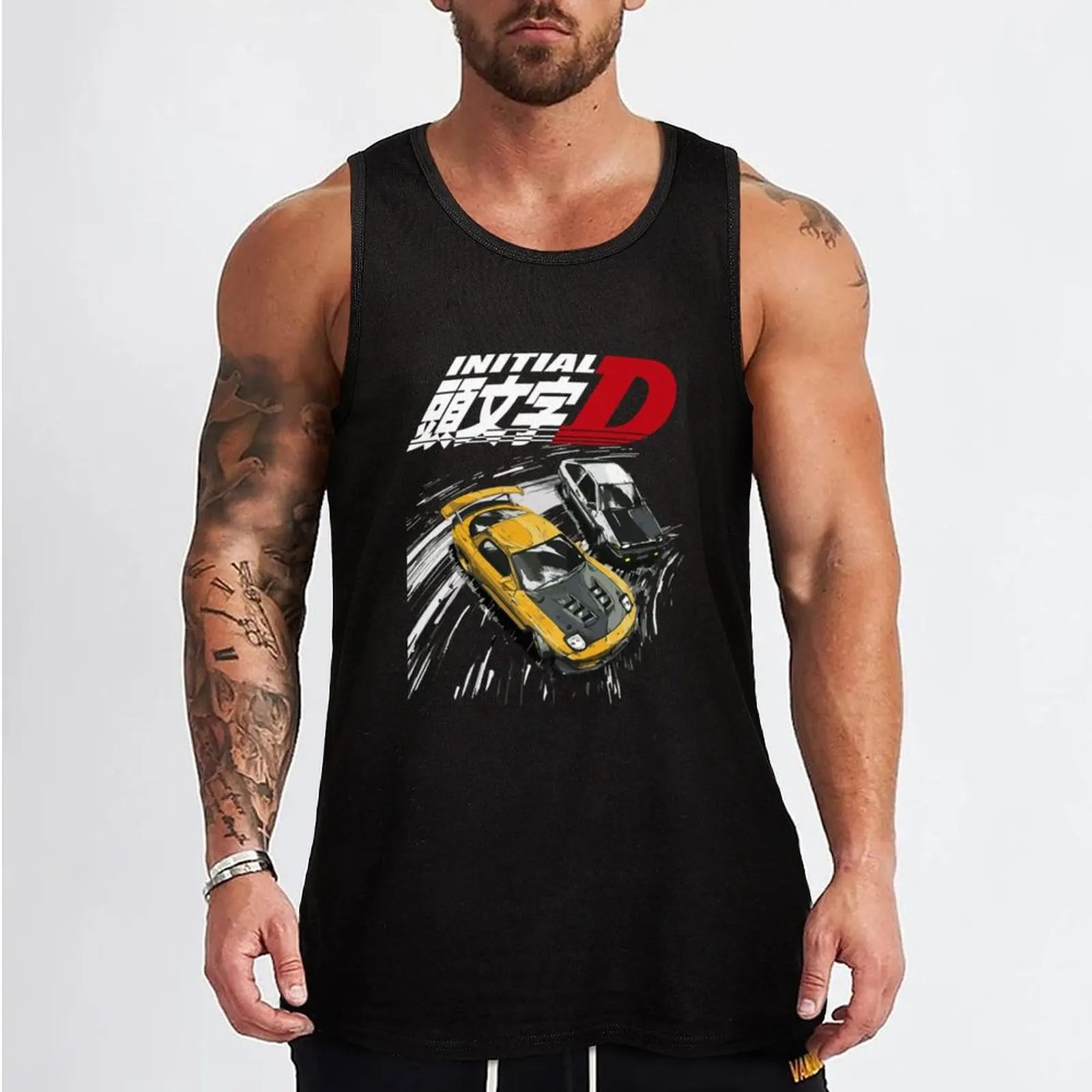 intial D - tendem mountain drift RX7 vs AE86 Tank Top Quick Dry Tank Top for Running Jogging Athletic Wear