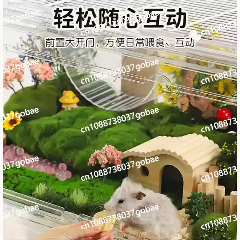 70 Hamster feeding cage Hamster cage Large space Golden bear special Acrylic feeding cage Folded fully transparent