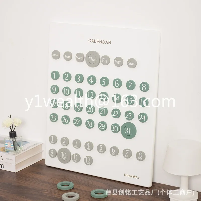 Italian wooden calendar ins wind home decoration pendant living room calendar desktop shooting props