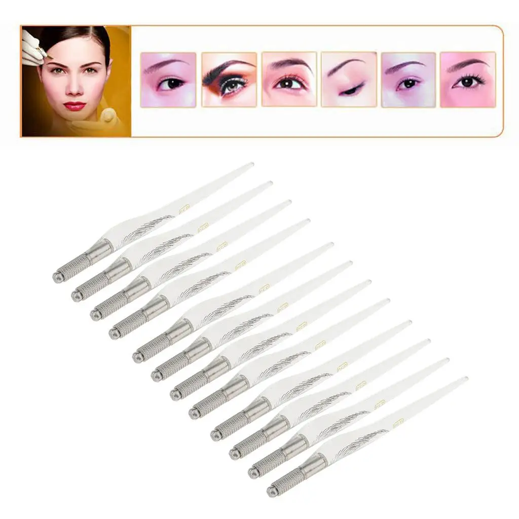 

12x Microblading Pen Eyebrow Lip Line Manual Pen Body Art Clear