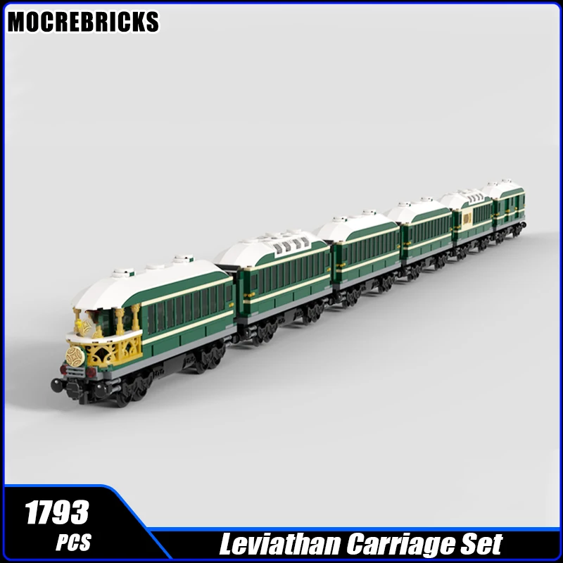 MOC-164298 City Railway Steam Passenger Train Building Block Assembly Carriage Set Model Brick Toy Children's Gifts