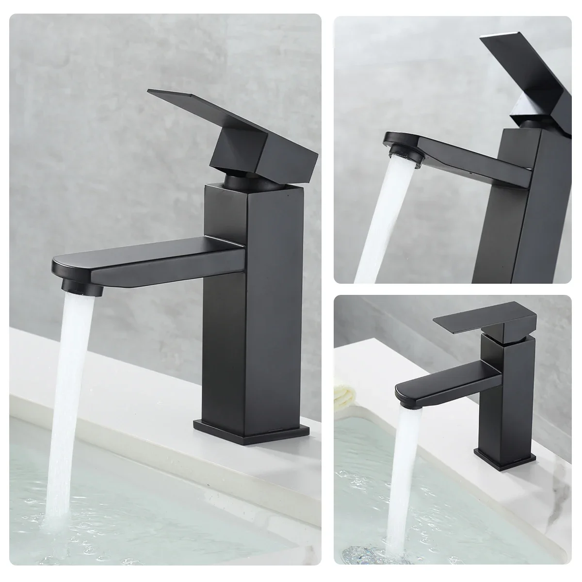 Bathroom Faucet Washbasin Hot/Cold Water Mixer Tap Bathroom Accessories Single Hole Bathroom Basin Stainless Steel Tap