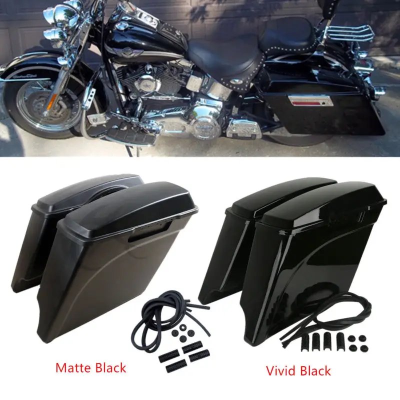 

5" Stretched Extended Saddle Bags SaddleBag For Harley Touring Electra Road Glide FLHT Road King Electra Street Glide 1993-2013