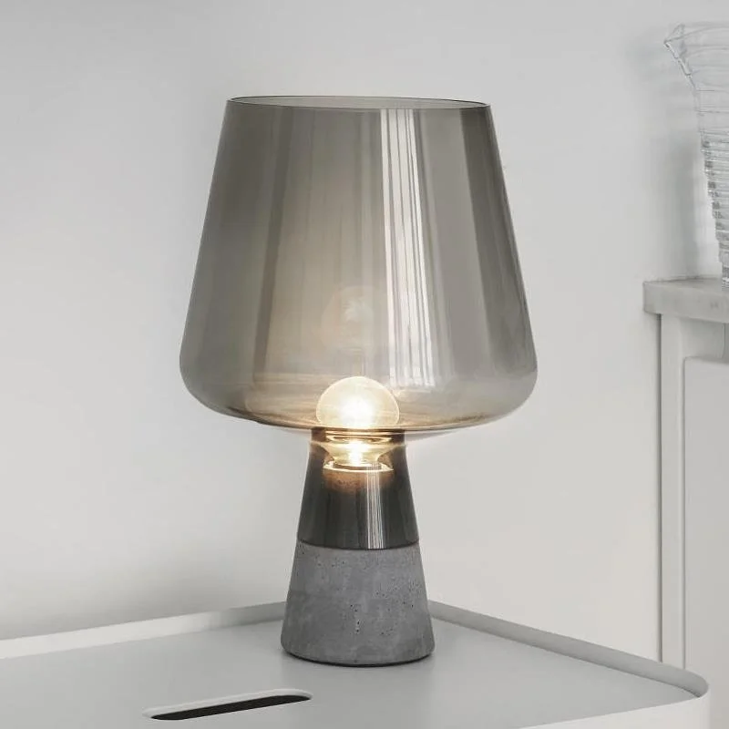 

Minimalist Living Room Bedroom Bedside Exhibition Hall Model Room Glass Lamp Cement Living Room Table Lamp