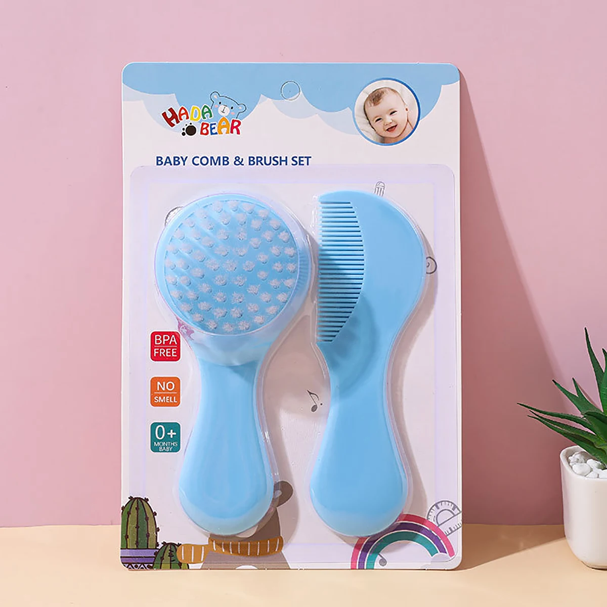 Baby Nylon brush set Bath Scrub Soft brush Baby head care comb