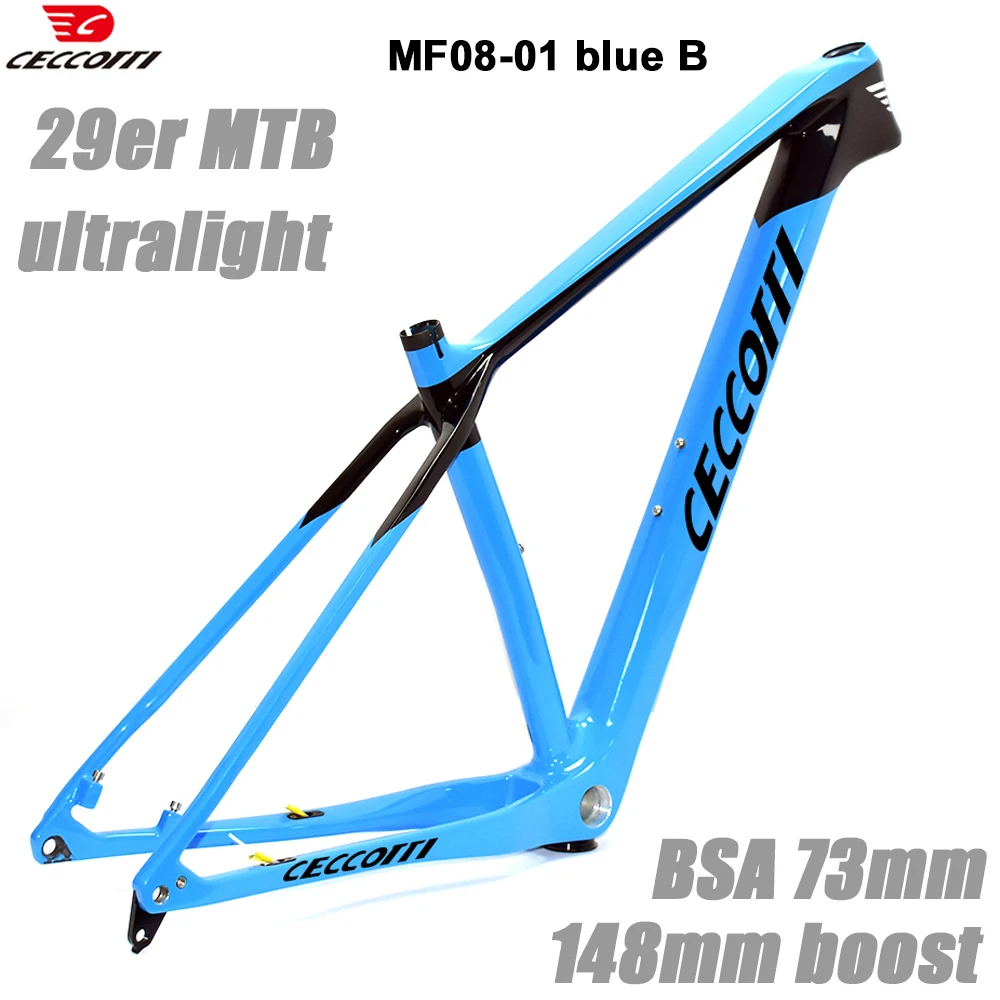 

CECCOTTI MF08 MTB 12V Carbon Mountain Bike Frame 12X148 Thru-Axle 29er BSA73 1-1/8-1-1/2 Disc Bicycle Frame Carbon Bike Frame