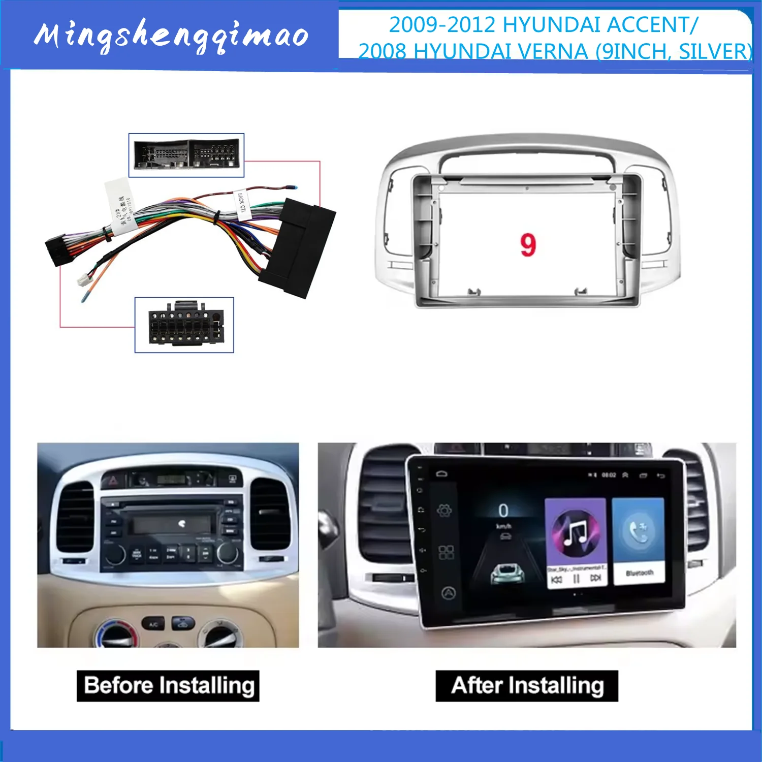 

2 Din Car Radio Fascia for Hyundai Accent 2008-2011 DVD Stereo Frame Plate Adapter Mounting Dash Installation Bezel Trim Kit