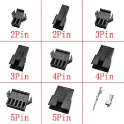 SM 2.54mm Pitch JST SM 2/3/4/5 Pin Female and Male Black Plastic Housing Wire Connector JST SM2.54 Plug Shell Crimp Terminals