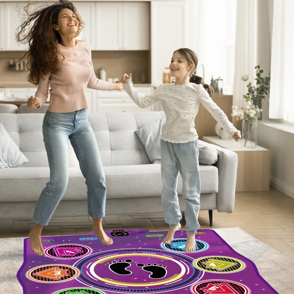 Dance Mat Wireless BT Electronic Dance Pad Family Music Game Mat for Kids and Adults for Exercise & Games