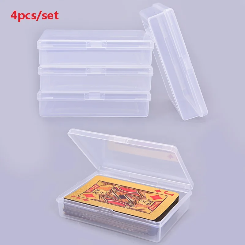 4PCS 10*7*2.4cm Transparent plastic boxes playing cards container PP storage case packing poker game card box for Board games