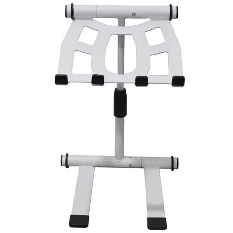 White Baked Paint DJ Computer Stand Desktop Lifting Disc Player Folding Stand Electric Sound Rotatable Disc Rolling Stand