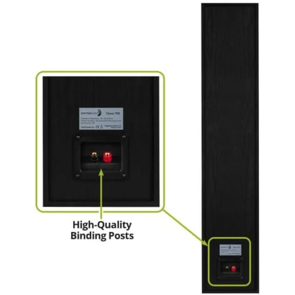 الصفحة الرئيسية - زوج مكبر صوت برجي كلاسيكي T65 قائم على الأرض (أسود)