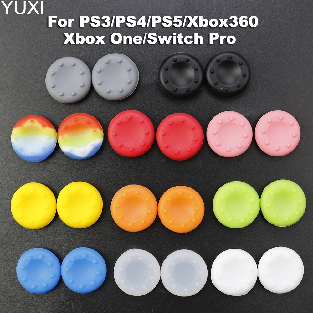 YUXI 1PCS Soft Silicone Gamepad Joystick Grip Caps Case for PS4/PS3/PS5/Xbox360/Xbox One/Switch Pro Controller Game Accessories