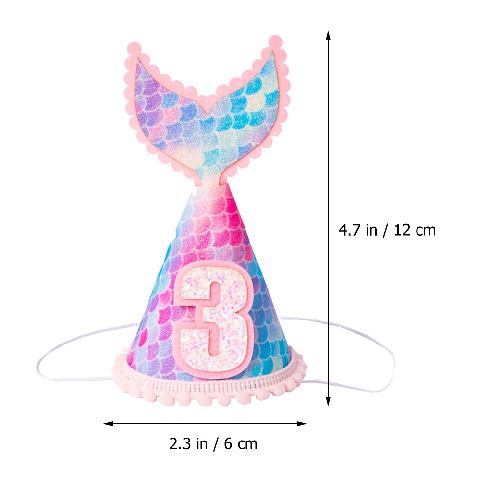 

1pc Mermaid Tail Hat Birthday Party Crown For Girls Glitter Children Hat Party Supplies Decorative Celebration Accessory