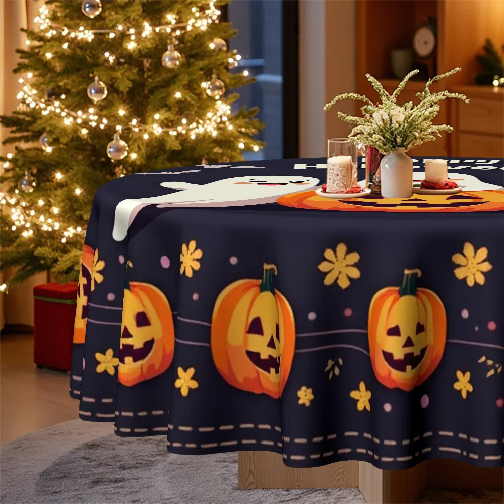 One tablecloth, featuring Christmas and Halloween themes, suitable for both home kitchens and dining roomszyc