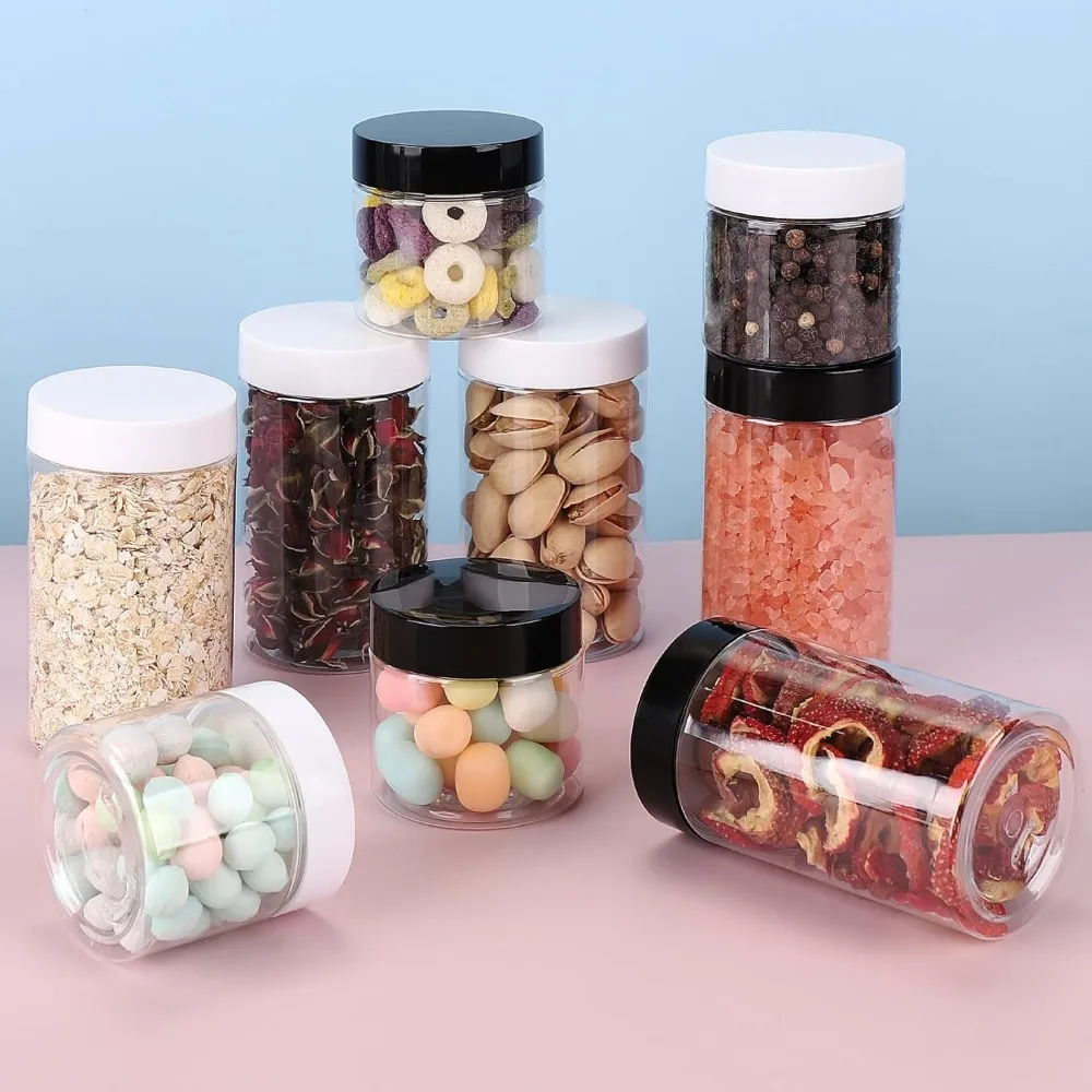 

Travel 60ml Refillable Bottles Plastic Transparent Cosmetic Makeup Bottle with Lids Empty Container Jars Storage Container