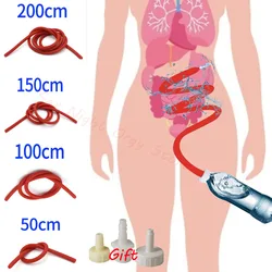 50 to 200cm Fist Anal Gel Douche Hose Silicone Enema Tube Syringe Anal Shower Cleaning Butt Plugs Nozzle Tip Faucet Gay Sex Toys