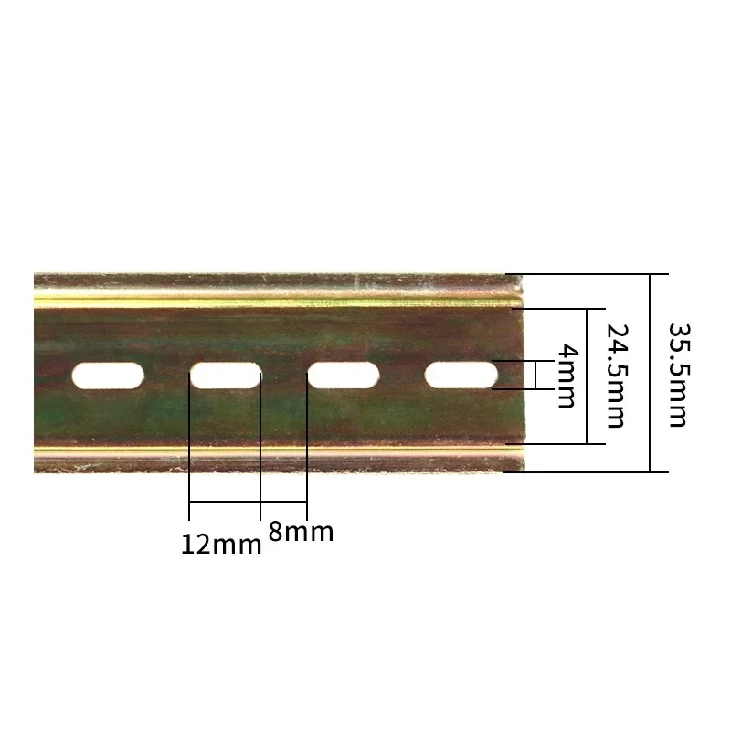 10/20/30/40/50/60cm Guide Rail Aluminum Universal Type 35mm Slotted Din Rail Thickness 1mm Mounting Guide High Bronze Tone