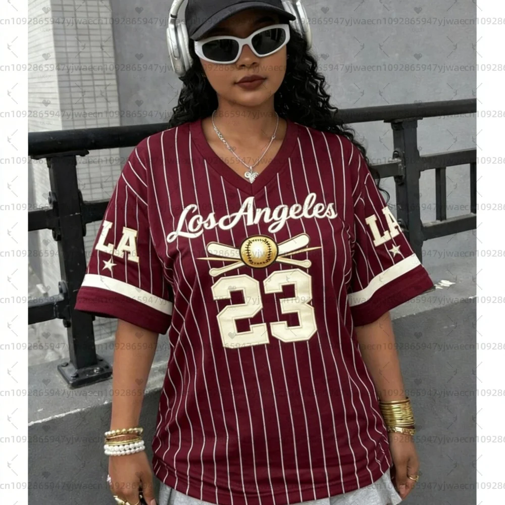 NO.23 LOS ANGELES women's v-neck short t-shirt, mixed color & multiple specs, MEN WOMEN baseball jersey  T-Shirt