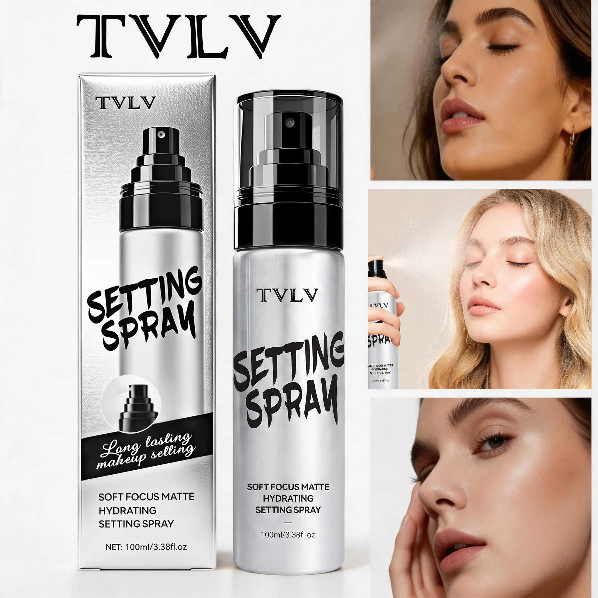 2 Pcs Set Long-lasting Oil Control Setting Spray,Natural Matte Finish,Transfer Resistant All Day,Ideal for Daily Commute