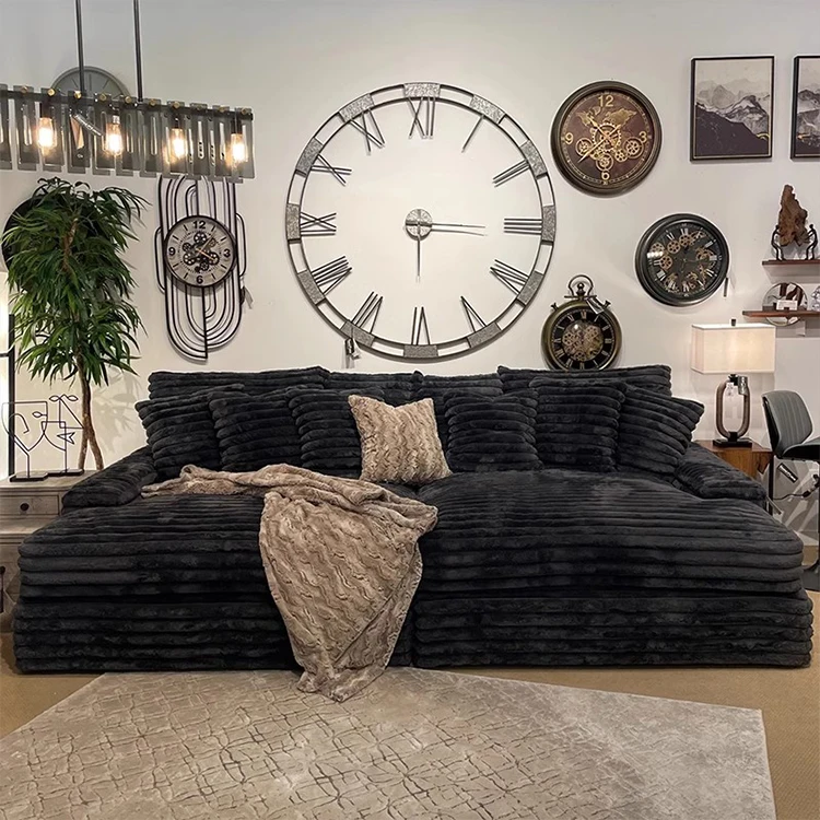 Retractable sofa apartment living room home textile fabric sofa