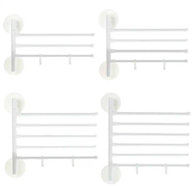 Self-Adhesive Towel Bar Bathroom Shelves Towel Bar For Bathroom Wall Punch-Free Rotating Swivel Hanger Kitchen Storage Rack