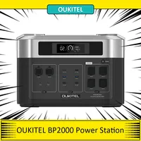 OUKITEL BP2000 Portable Power Station, 2048Wh/640000mAh LiFePO4 Battery Solar Generator, for Camping 2200W AC Output, 2000W UPS