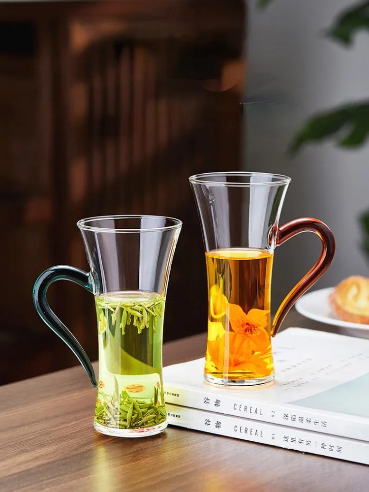 

High Borosilicate Glass Infuser Cup Thickened Temperature Resistant Wide Mouth Coffee and Milk Mug Perfect for Brewing Green Tea