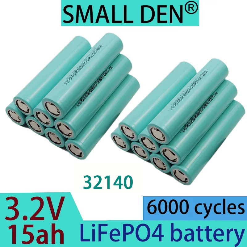 

32140 3.2V 15Ah Lifepo4 Battery Grade A Lithium Iron Phosphate 6000 Cycle Rechargeable Battery, Suitable for Home Solar Energy