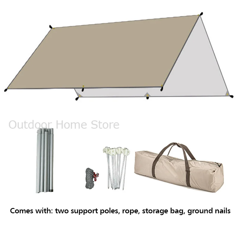 Imagem -06 - Waterproof Camping Tarp Tent Tourist Toldo Sombra Garden Canopy Sunshade Praia Outdoor Ultralight Sun Shelter Awing Sunshade