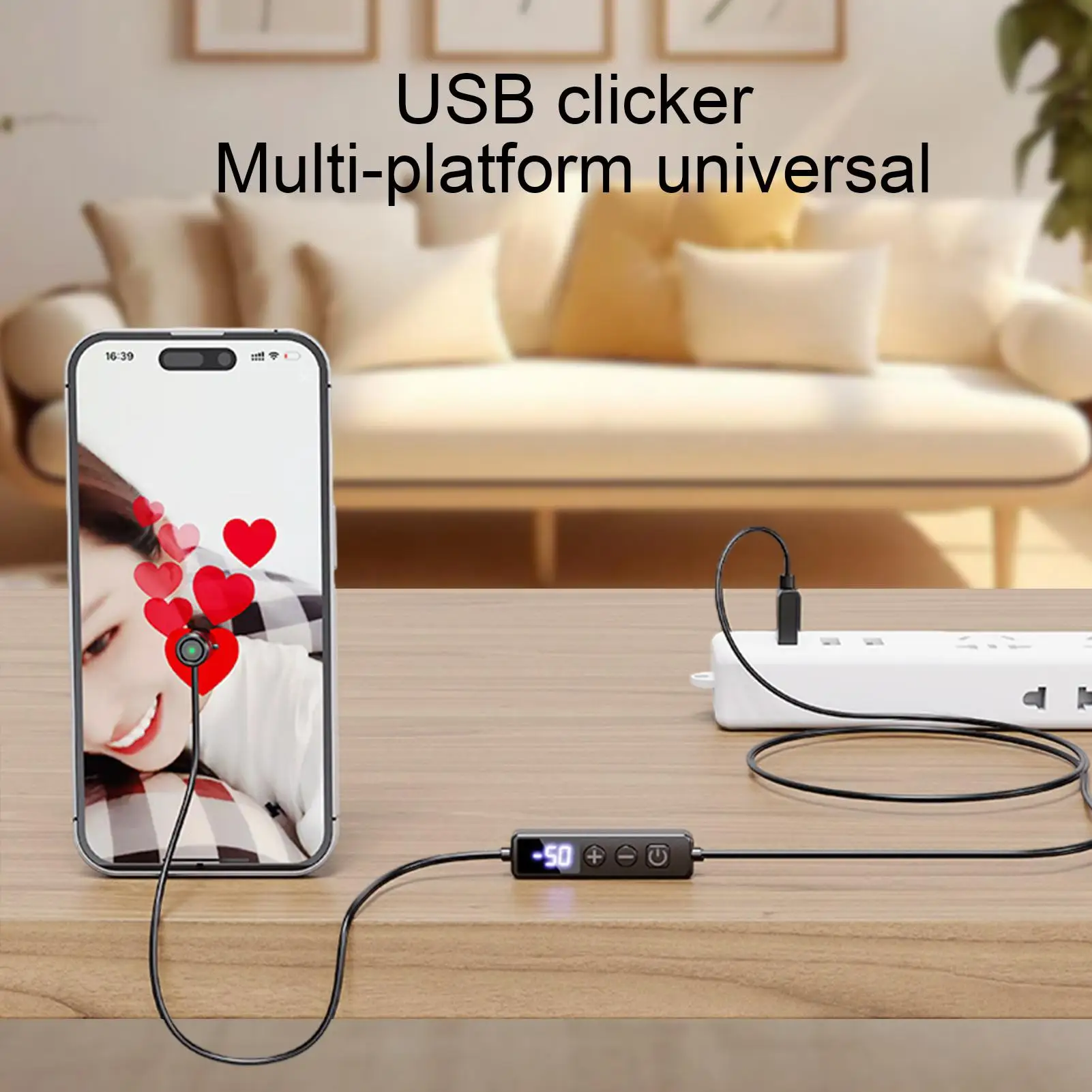 Clic-Clac USB Automatique pour Écran de Téléphone – Simulation de Doigt, Clic Silencieux, Tappeur Physique pour Jeux, Tâches et Diffusions en Direct