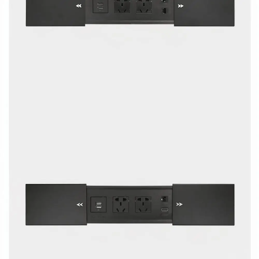 Embedded Desk Socket Sliding Power Strip Office Conference Table Hidden Charging Hub Wireless Port Data Connector