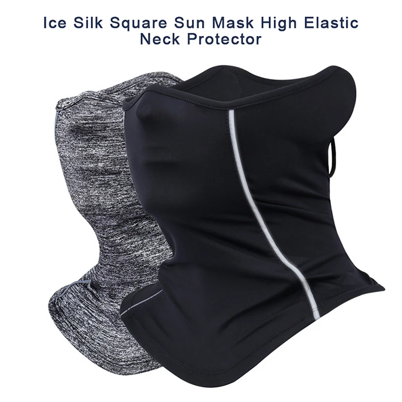 Riflettente Nigh Riding Half Face Mask Summer Ice Silk protezione solare antipolvere collo sciarpa sport Bandana uomo donna