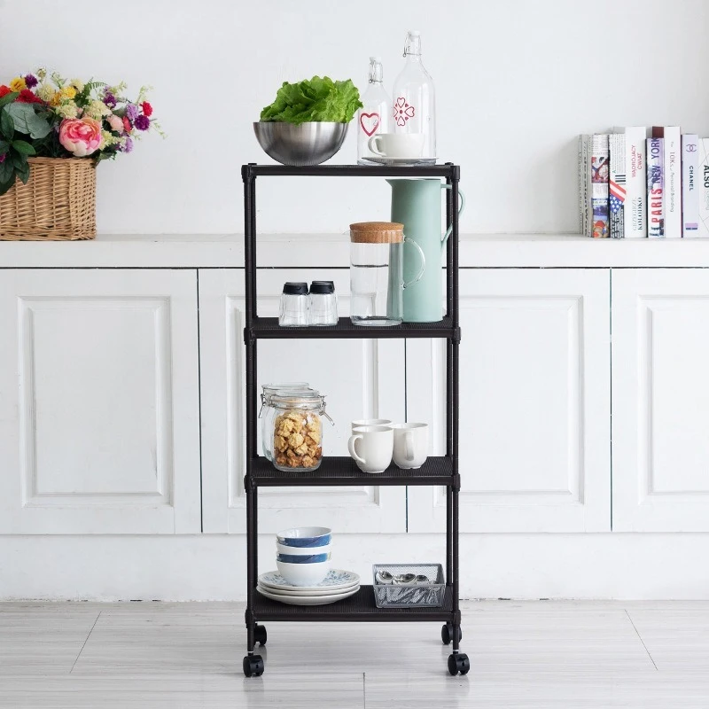 

Simple four-layer bathroom rack bathroom kitchen carbon steel mesh drain rack wrought iron storage rack