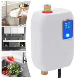 110V 3000W Mini Tankless Electric Water Heater Instant Under Sink Plug Fast Heating Kitchen Water Heater