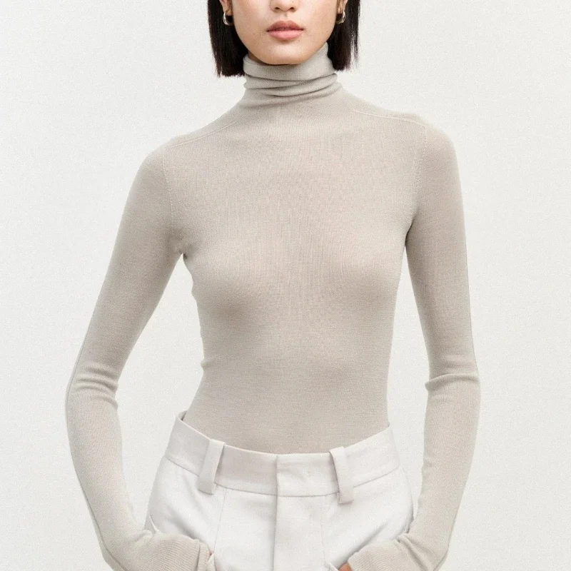 

Утолщенный воротник из тонкой искусственной шерсти, японский остров, тонкий бесшовный вязаный свитер, женский комфортный красивый свитер