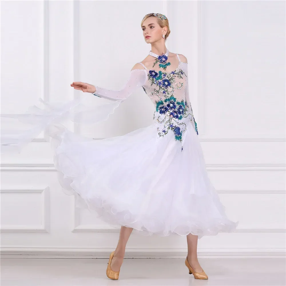 Robe Femme Nouveauté 2024 Ballroom Dance Dress Standard Skirt Competition Costumes Performing Customize Arrival Adult Children